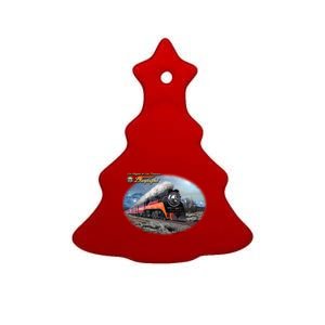 Larry Grossman - Daylight In Winter Train Ceramic Tree Ornament