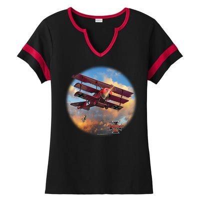 Larry Grossman - Fokker Tri-Plane Ladies Halftime Notch Neck Tee