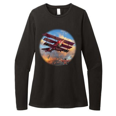 Larry Grossman - Fokker Tri-Plane Womens CVC Long Sleeve Shirt