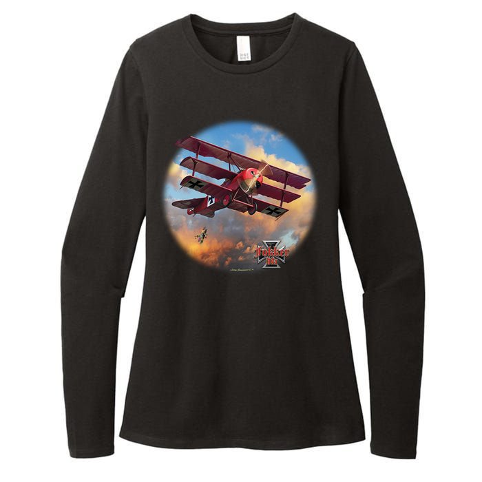 Larry Grossman - Fokker Tri-Plane Womens CVC Long Sleeve Shirt