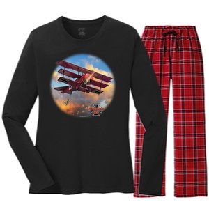 Larry Grossman - Fokker Tri-Plane Women's Long Sleeve Flannel Pajama Set 