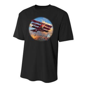 Larry Grossman - Fokker Tri-Plane Youth Performance Sprint T-Shirt