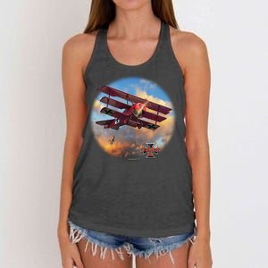 Larry Grossman - Fokker Tri-Plane Women's Knotted Racerback Tank