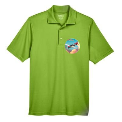 Larry Grossman - P-51 Mustang Plane Men's Origin Performance Pique Polo