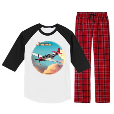 Larry Grossman - P-51 Mustang Plane Raglan Sleeve Pajama Set