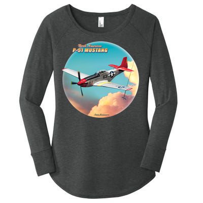 Larry Grossman - P-51 Mustang Plane Women's Perfect Tri Tunic Long Sleeve Shirt