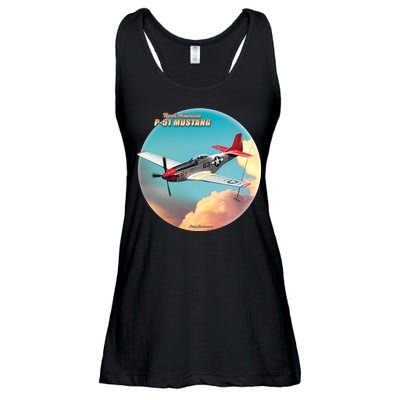 Larry Grossman - P-51 Mustang Plane Ladies Essential Flowy Tank