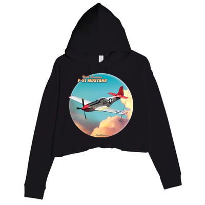 Larry Grossman - P-51 Mustang Plane Crop Fleece Hoodie