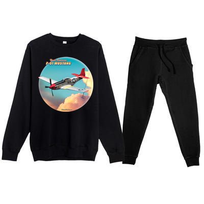 Larry Grossman - P-51 Mustang Plane Premium Crewneck Sweatsuit Set