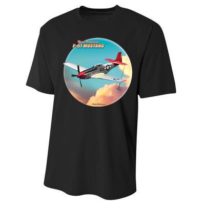 Larry Grossman - P-51 Mustang Plane Performance Sprint T-Shirt