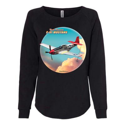 Larry Grossman - P-51 Mustang Plane Womens California Wash Sweatshirt