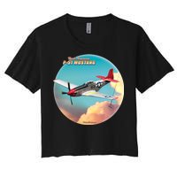 Larry Grossman - P-51 Mustang Plane Women's Crop Top Tee