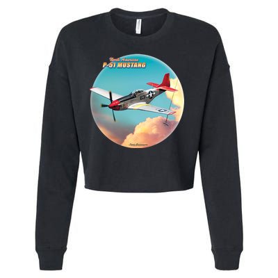 Larry Grossman - P-51 Mustang Plane Cropped Pullover Crew