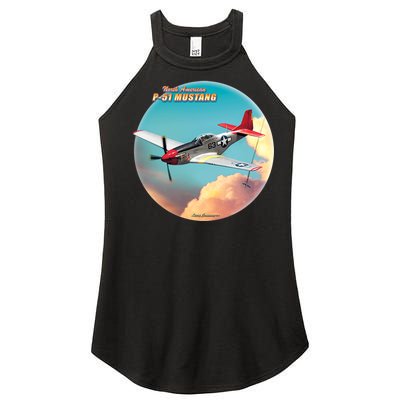 Larry Grossman - P-51 Mustang Plane Women’s Perfect Tri Rocker Tank