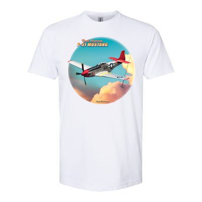 Larry Grossman - P-51 Mustang Plane Softstyle CVC T-Shirt