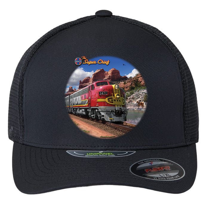 Larry Grossman - Super Chief Train Flexfit Unipanel Trucker Cap