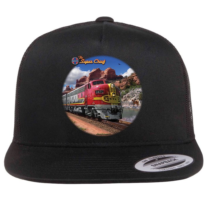 Larry Grossman - Super Chief Train Flat Bill Trucker Hat