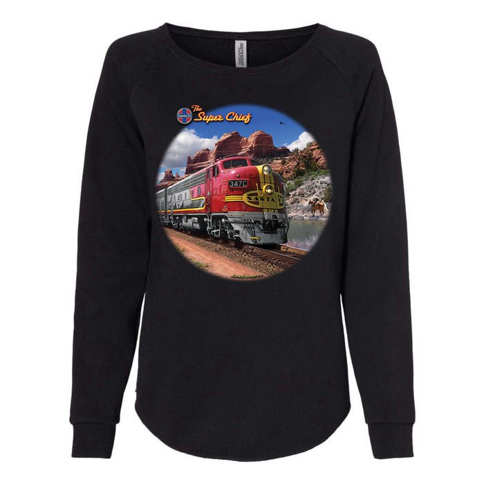 Larry Grossman - Super Chief Train Womens California Wash Sweatshirt