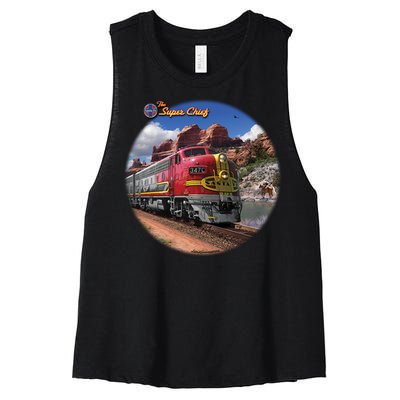 Larry Grossman - Super Chief Train Women's Racerback Cropped Tank