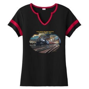 Larry Grossman Rock Island Pacific Train Ladies Halftime Notch Neck Tee