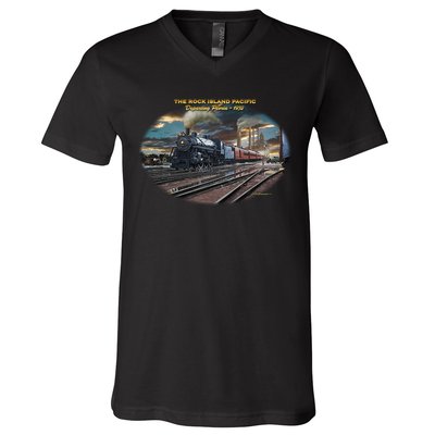 Larry Grossman Rock Island Pacific Train V-Neck T-Shirt