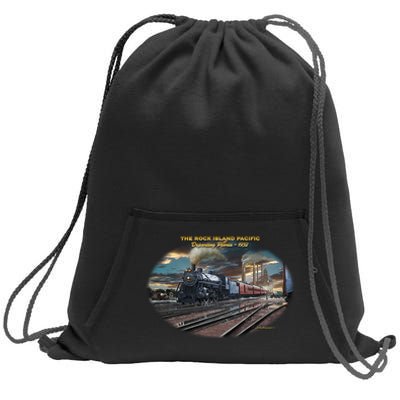 Larry Grossman Rock Island Pacific Train Sweatshirt Cinch Pack Bag