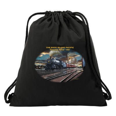 Larry Grossman Rock Island Pacific Train Drawstring Bag