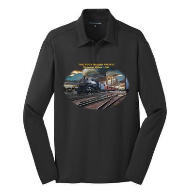 Larry Grossman Rock Island Pacific Train Silk Touch Performance Long Sleeve Polo