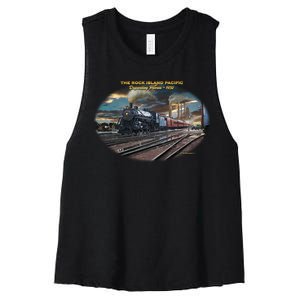 Larry Grossman Rock Island Pacific Train Women's Racerback Cropped Tank