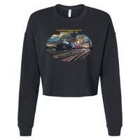 Larry Grossman Rock Island Pacific Train Cropped Pullover Crew