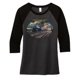 Larry Grossman Rock Island Pacific Train Women's Tri-Blend 3/4-Sleeve Raglan Shirt