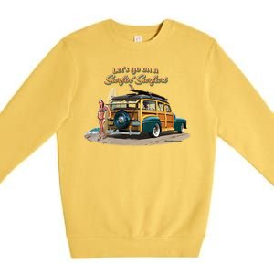 Larry Grossman Surfin' Surfari Premium Crewneck Sweatshirt