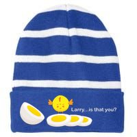 Larry The Egg Striped Beanie with Solid Band