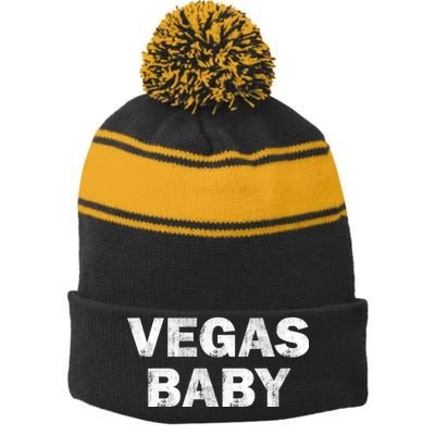 Las Vegas Baby Stripe Pom Pom Beanie