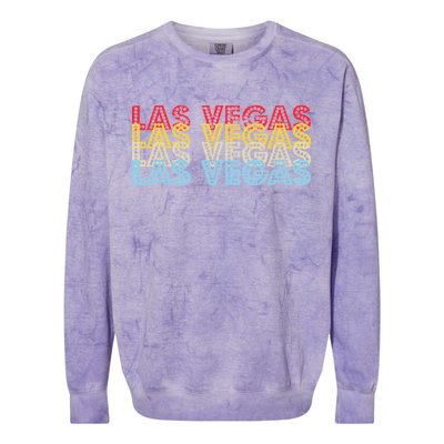 Las Vegas Classic Retro Logo Colorblast Crewneck Sweatshirt