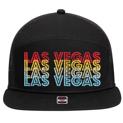 Las Vegas Classic Retro Logo 7 Panel Mesh Trucker Snapback Hat