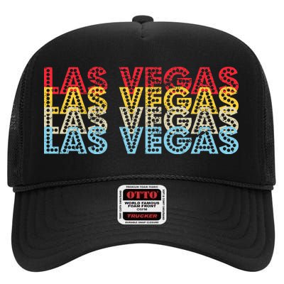 Las Vegas Classic Retro Logo High Crown Mesh Back Trucker Hat