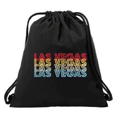 Las Vegas Classic Retro Logo Drawstring Bag