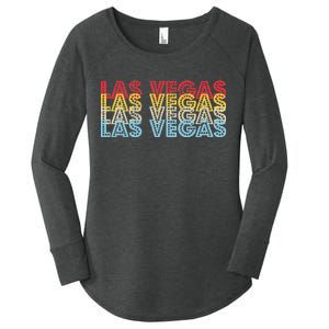 Las Vegas Classic Retro Logo Women's Perfect Tri Tunic Long Sleeve Shirt