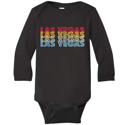 Las Vegas Classic Retro Logo Baby Long Sleeve Bodysuit