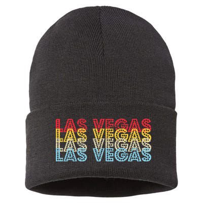 Las Vegas Classic Retro Logo Sustainable Knit Beanie