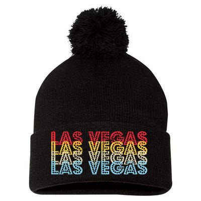 Las Vegas Classic Retro Logo Pom Pom 12in Knit Beanie