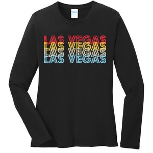 Las Vegas Classic Retro Logo Ladies Long Sleeve Shirt