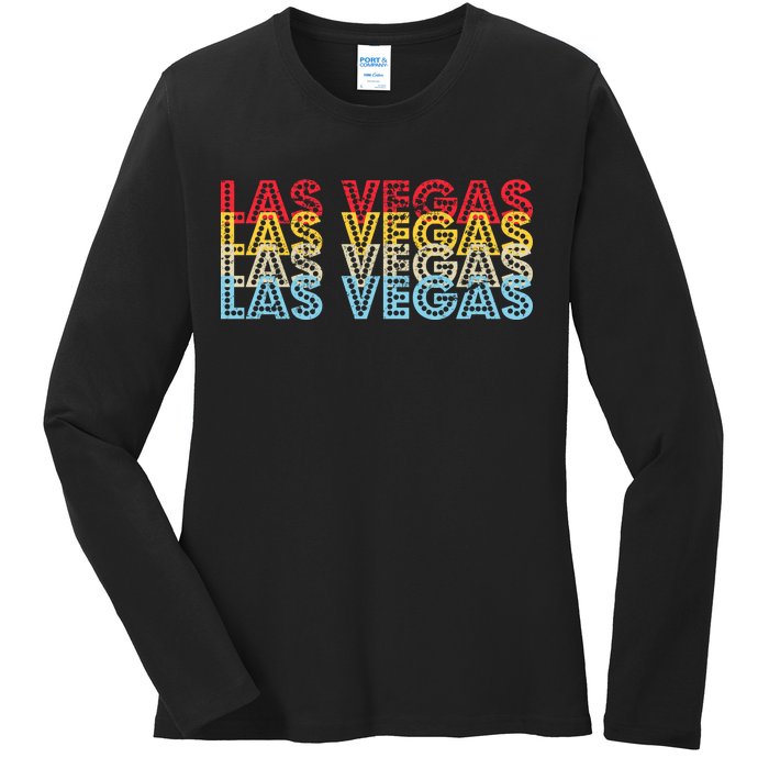 Las Vegas Classic Retro Logo Ladies Long Sleeve Shirt