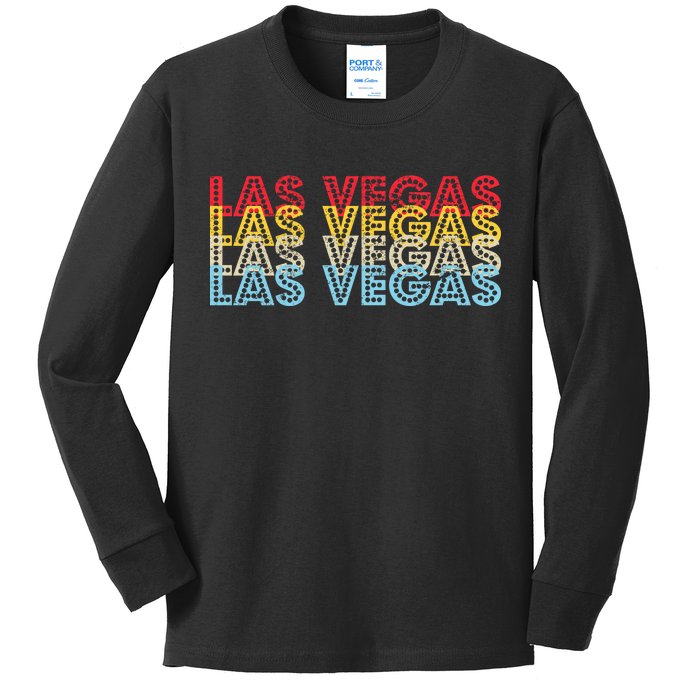 Las Vegas Classic Retro Logo Kids Long Sleeve Shirt