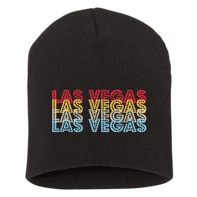 Las Vegas Classic Retro Logo Short Acrylic Beanie