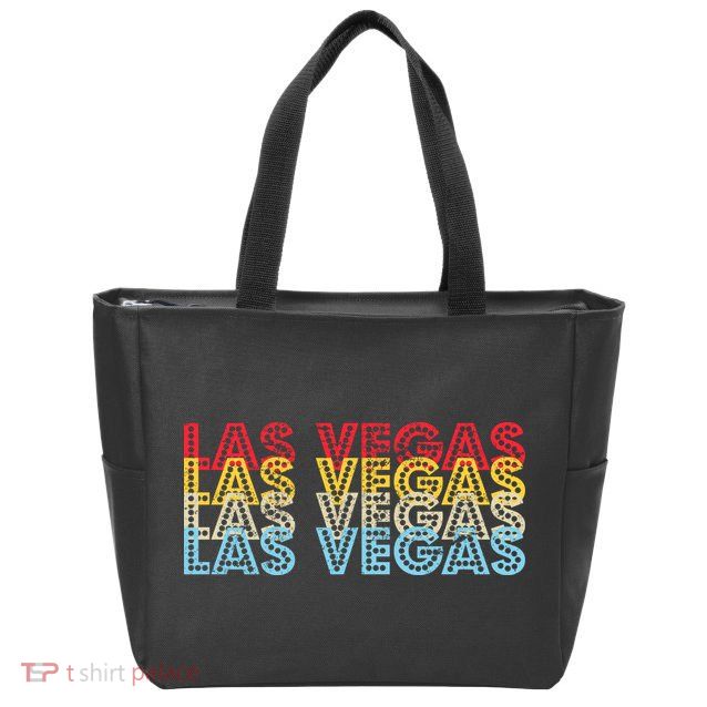 Las Vegas Classic Retro Logo Zip Tote Bag