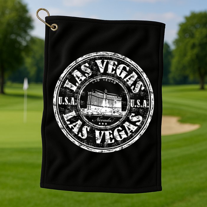 Las Vegas Distressed Circle Golf Towel