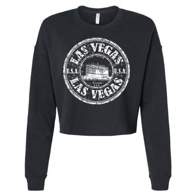 Las Vegas Distressed Circle Cropped Pullover Crew