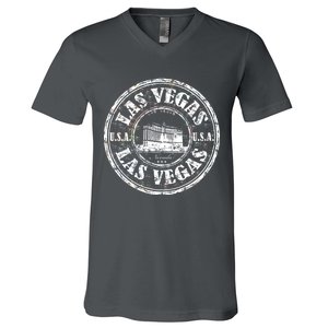 Las Vegas Distressed Circle V-Neck T-Shirt